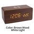 Wooden Wireless Charging Time Memory LED HD Clock Mirror Phone Charger Digital Thermometer Clock with Alarm Clock の画像