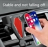 Picture of BlueNEXT Car Air Vent Mount Bracket Gravity Induction Textured Leather+Aluminum Alloy Rotatable Phone Holder Stand - Red