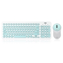 Image de BlueNEXT Wireless Keyboard and Mouse Combo,with Waterproof Dot Keyboard and Mute Mouse,2.4 GHz Wireless Transmission for Windows Desktop Computer Laptop PC(A-cyan)