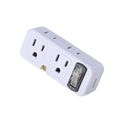 BlueNEXT Household Multi-Jack Socket,with Master Switch Socket, Wireless Portable 1 to 4 Conversion Socket White の画像