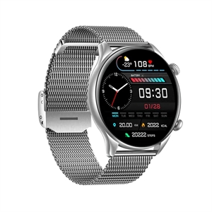 BlueNEXT Men Women Smart Watch,1.32 inch Sleep Monitor Lncoming Call Reminder Fitness Smartwatch,Heart Rate Sport Wrist Smart Watch(Silver)