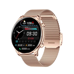 Picture of BlueNEXT Men Women Smart Watch,1.32 inch Sleep Monitor Lncoming Call Reminder Fitness Smartwatch,Heart Rate Sport Wrist Smart Watch(Gold)