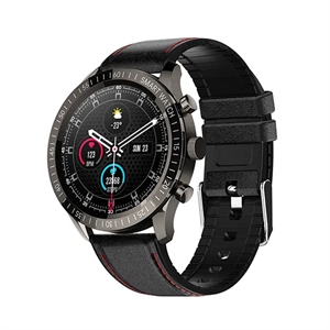 Image de BlueNEXT HD Smart Watch,1.32 inch Touch Screen Men's leather stainless Silica Gel Smart watch Fitness Watch(Black)