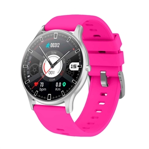  BlueNEXT Man Healthy Smart Watch,IP67 Waterproof Daily Work Smart Watch,Healthy Aluminum Case with Round Dial Wristband(Magenta)