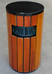 Picture of Outdoor Steel and Wood Garbage Bin/Dust Bin