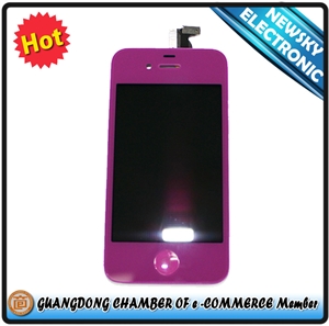 For iphone 4 lcd touch screen assembly in purple colour の画像