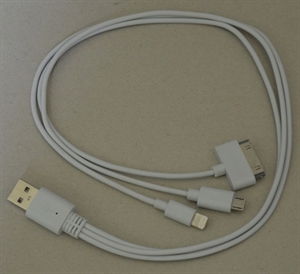 Изображение 3 in 1 Universal Charging Cable for Samsung iPhone iPad USB To Lightning 30 Pin Micro USB