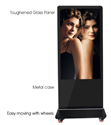 High Resolution Touch Screen Kiosk 47inch Floor Stand With Wheel Android or Win 8 OS の画像