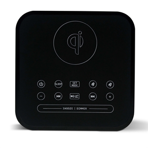 Image de Qi bluetooth speaker alarm clock with FM radio LED display