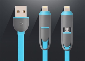 Изображение 2in1 Micro USB Lightning Data Charger Cable Cord For iPhone 6 Samsung 