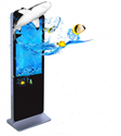 65inch 3D glass-free high brightness kiosk angle lcd digital signage video player の画像