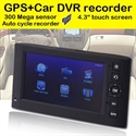 GPS navigator + car DVR recorder 4.3 inch touch screen
