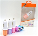Изображение colorful 2.1A 1A Dual USB car charger  for iphone5 iphone6 samsung  