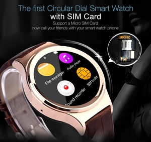 Изображение MT6260 Smart Watch Phone 1.22" Capacitive Touch Screen SIM Bluetooth 3.0 Pedometer Sleep Monitor Anti-Lost - Black