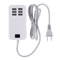 Изображение 25W 6 Ports USB Desktop Home Charger 6 Outlets AC Power Adapter US EU Plug with 1.5m Line for Smart Phone
