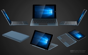 10.1'' HD 2 in1 with metal housing Intel cherry trail-T3 Z8300 notebook tablet PC  の画像