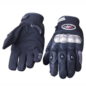 Picture of Leather Full finger pro bike gloves with carbon fiber protector