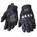 Leather Full finger pro bike gloves with Stainlesssteel の画像
