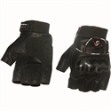 Leather half finger  gloves with carbon fiber protector の画像