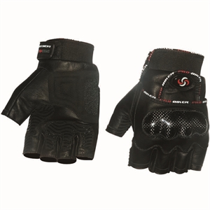 Image de Leather half finger  gloves with carbon fiber protector