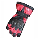 Long sleeve Leather Full finger glove with carbonfiber protector