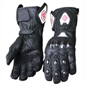 Long sleeve Leather Full finger glove with carbonfiber protector の画像