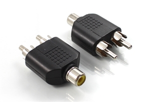 2RCA Male to 1 RCA Female adapter