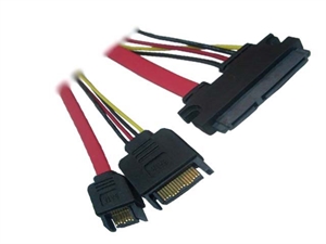 Image de SATA 22pin to SATA 15pin male+SATA 7pin male cable