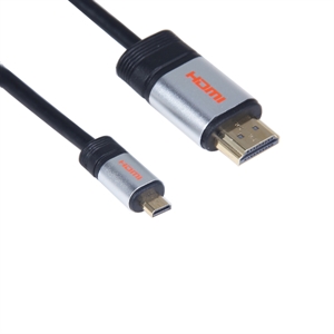 Metal shell HDMI A male to Micro D male cable の画像