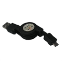 Retractable USB AM to Micro 5P Data/Charging Cable