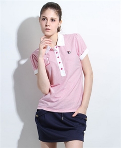 Picture of Ladies cotton polo neck tee shirt