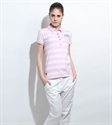Picture of Ladies pink color striped polo shirt
