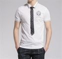 Picture of Mens short sleeve polo shirt with tie