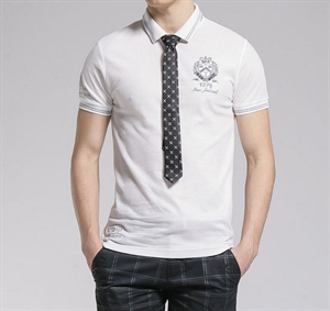 Изображение Mens short sleeve polo shirt with tie