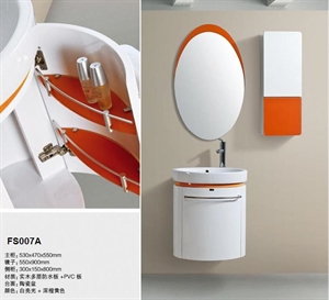 Magical design fashionable water proof bathrooms vanity unit with light and storage side cabinet FS007A