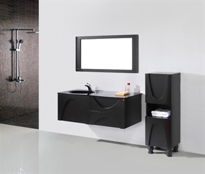 Picture of 2012 Latest Modern Fashion hanging wooden bathroom corner mirror vanity cabinet FL006C