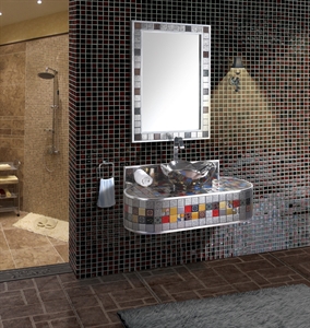 Image de Mosaic Bathroom Cabinet MK002
