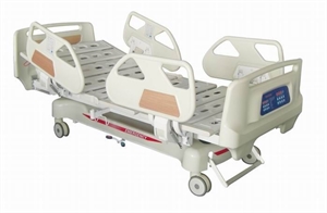 Image de Nursing Control Electric Medical Hospital Beds With Fifth Guide Wheel   Backrest 75°
