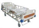 Image de 3-Crank Steel Manual Hospital Beds With 10-Part Bedboard   IV Pole