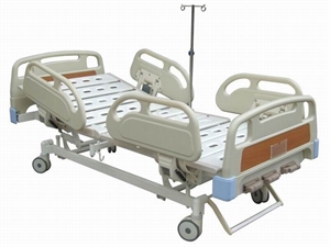 Image de Central-Controlled Braking Manual Hospital Beds Antique Iron With ABS Handrails