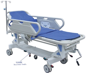 Image de Luxurious Manual Patient Transport Stretcher With Rise-And-Fall Guide Wheels