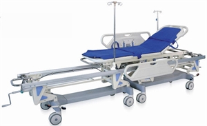 Image de Durable Manual Patient Transport Stretcher With Central Locking System