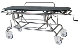 Picture of Manual Patient Transport Stretcher Cart Height Adjustment With IV Pole