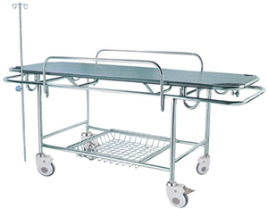 Picture of Stainless Steel Frame Patient Transport Stretcher 4 Wheels For Hospital