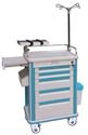 Picture of No Noise Hospital ABS Emergency Medical Trolleys With Sliding Side Shelf