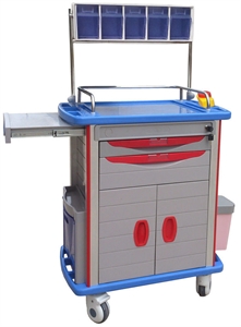Picture of Emergency Medical Trolleys With Drawers   Four Aluminum Columns For Anesthesia