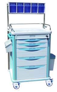 Picture of Easy Cleaning Hospital Abs Medical Trolleys With Four Plastic Steel Columns