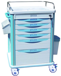Picture of Removable ABS Medicine Medical Trolleys With 1 Storage Box   4 Pieces Casters