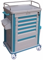 Picture of 6 Drawers ABS Medicine Medical Trolleys With 4 Plastic-Steel Columns