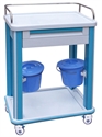 Image de With 2 Dust Baskets ABS Clinical Medical Trolley Covered Soft Plastic Glass